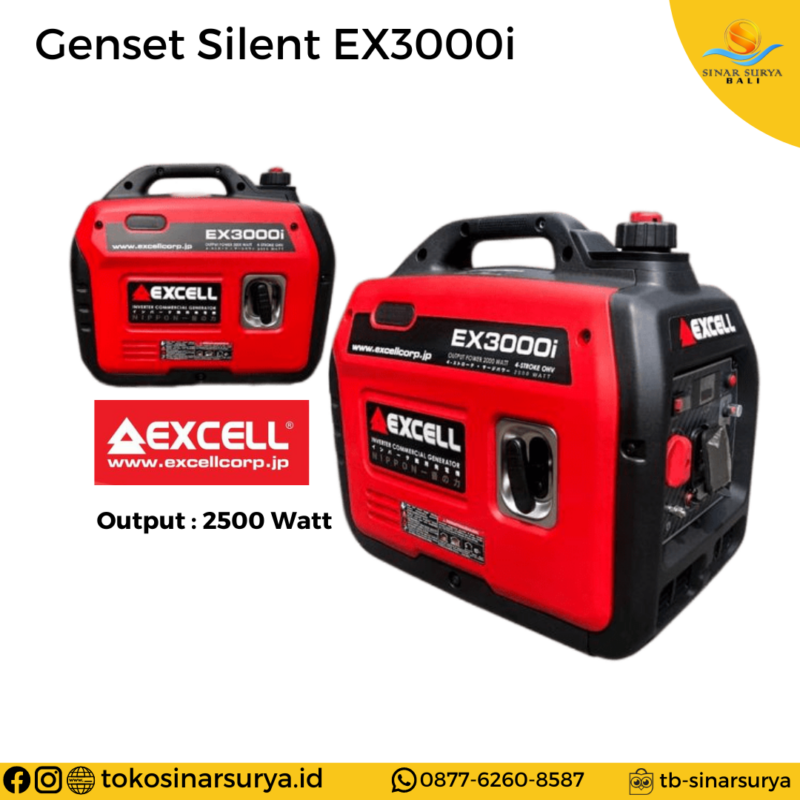 genset silent 2000 watt excell ex3000i